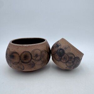 Handmade Ceramic Pottery bowl and cup set. Planter.